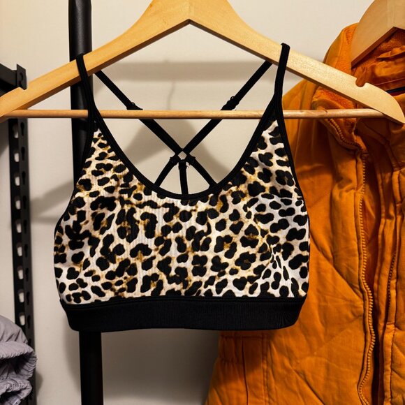 La Senza Sports Bra | Leopard Print | Size Small | VGUC | Strappy Back - Picture 1 of 6